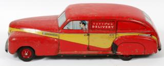 Appraisal: WYANDOTTE TIN LITHO 'TOYTOWN' DELIVERY CAR WYANDOTTE TIN LITHO 'TOYTOWN'