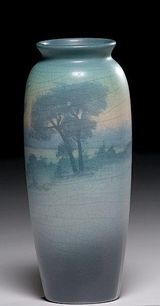 Appraisal: ROOKWOOD VELLUM VASE BY SALLIE ELIZABETH COYNE American in vellum