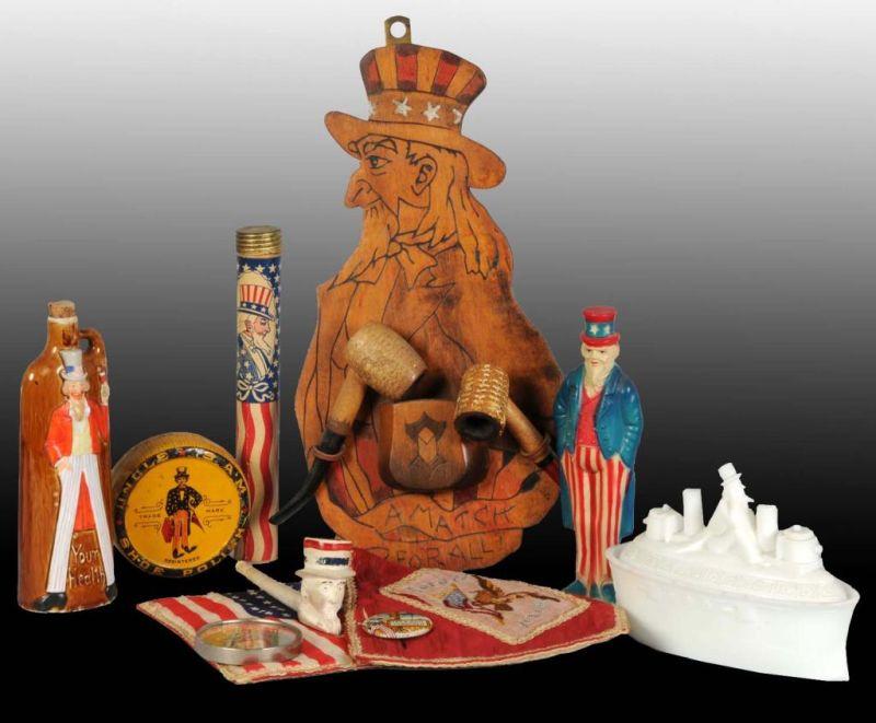 Appraisal: Lot of Assorted Uncle Sam Items Description Includes match and