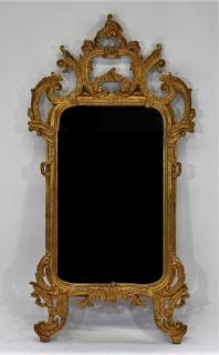 Appraisal: Italian Carved Gilt Wood Acanthus Leaf Wall Mirror ITALY FIRST