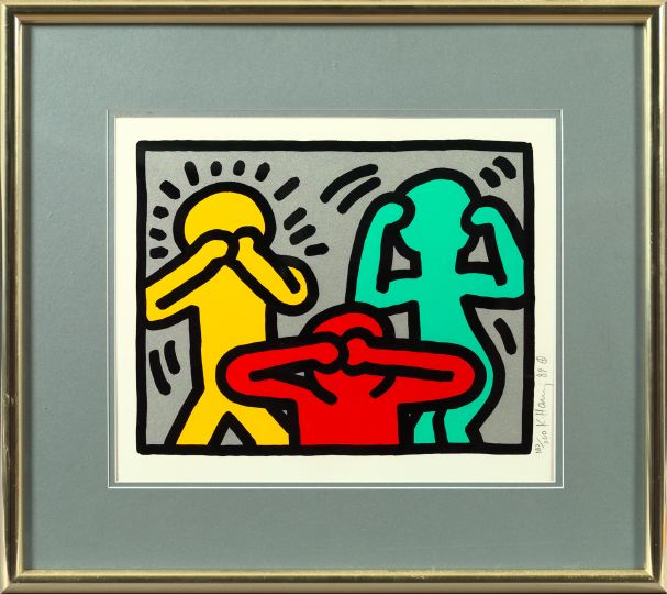 Appraisal: Keith Haring American - Hear No Evil See No Evil