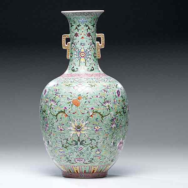 Appraisal: Famille Rose Baluster-Form Vase Chinese a Famille Rose baluster-form vase