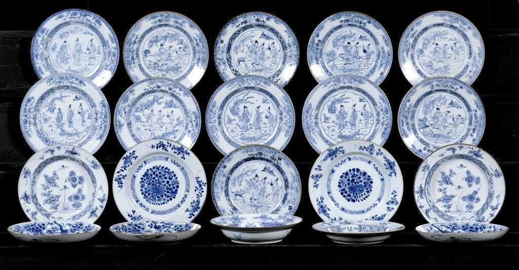 Appraisal: TWENTY ONE CHINESE PORCELAIN PLATES SOUP PLATES AND DISHES all