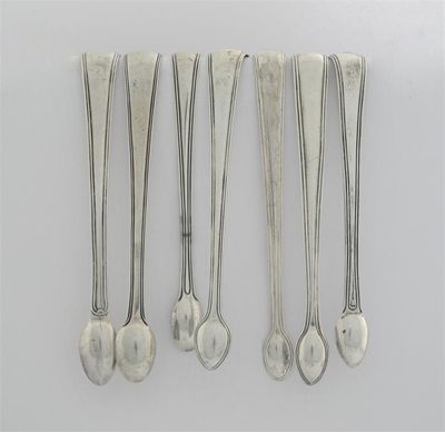 Appraisal: Seven various pairs of George III thread pattern sugar tongs