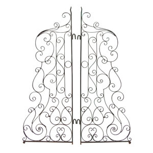 Appraisal: A Pair of Wrought Steel Garden Gates th Century Height