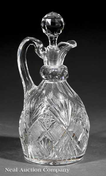 Appraisal: An Anglo-Irish Cut Glass Jug c in an allover geometric