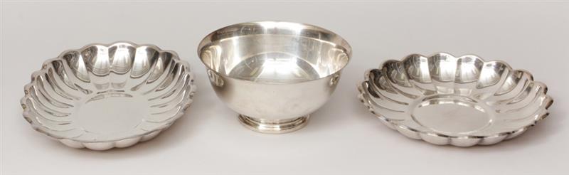 Appraisal: Group of Seven Silver-Plated Articles Comprising a trophy platter two