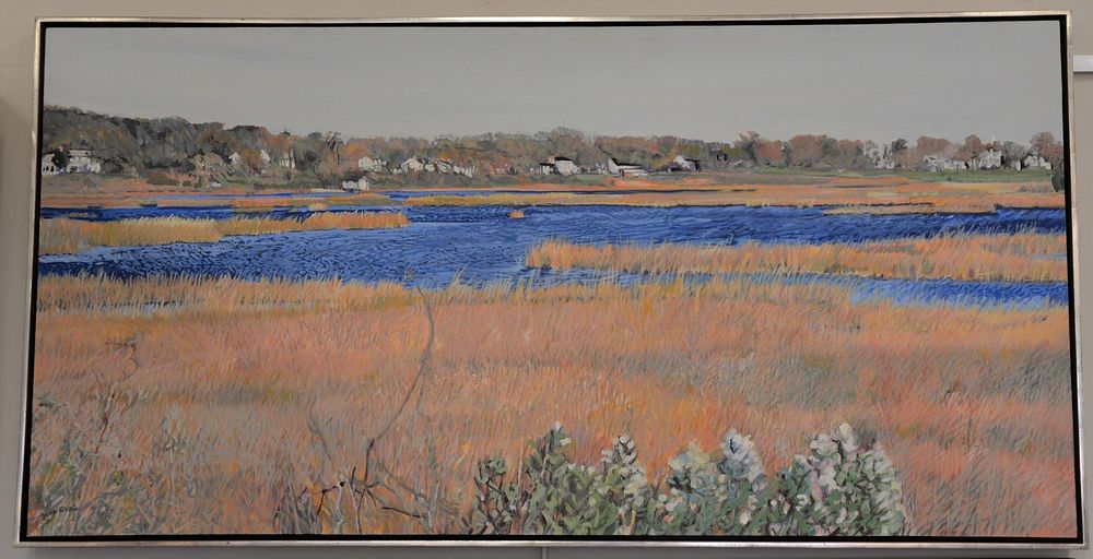 Appraisal: Jane Ritchie - fall marsh landscape oil on canvas signed