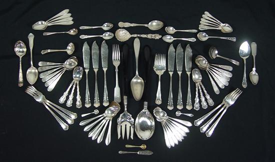 Appraisal: Group of Assorted Sterling Silverplate Tableware Includes Victorian sterling teaspoons