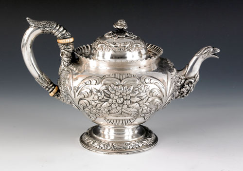 Appraisal: Baltimore silver teapot ca - bearing the touch of Andrew