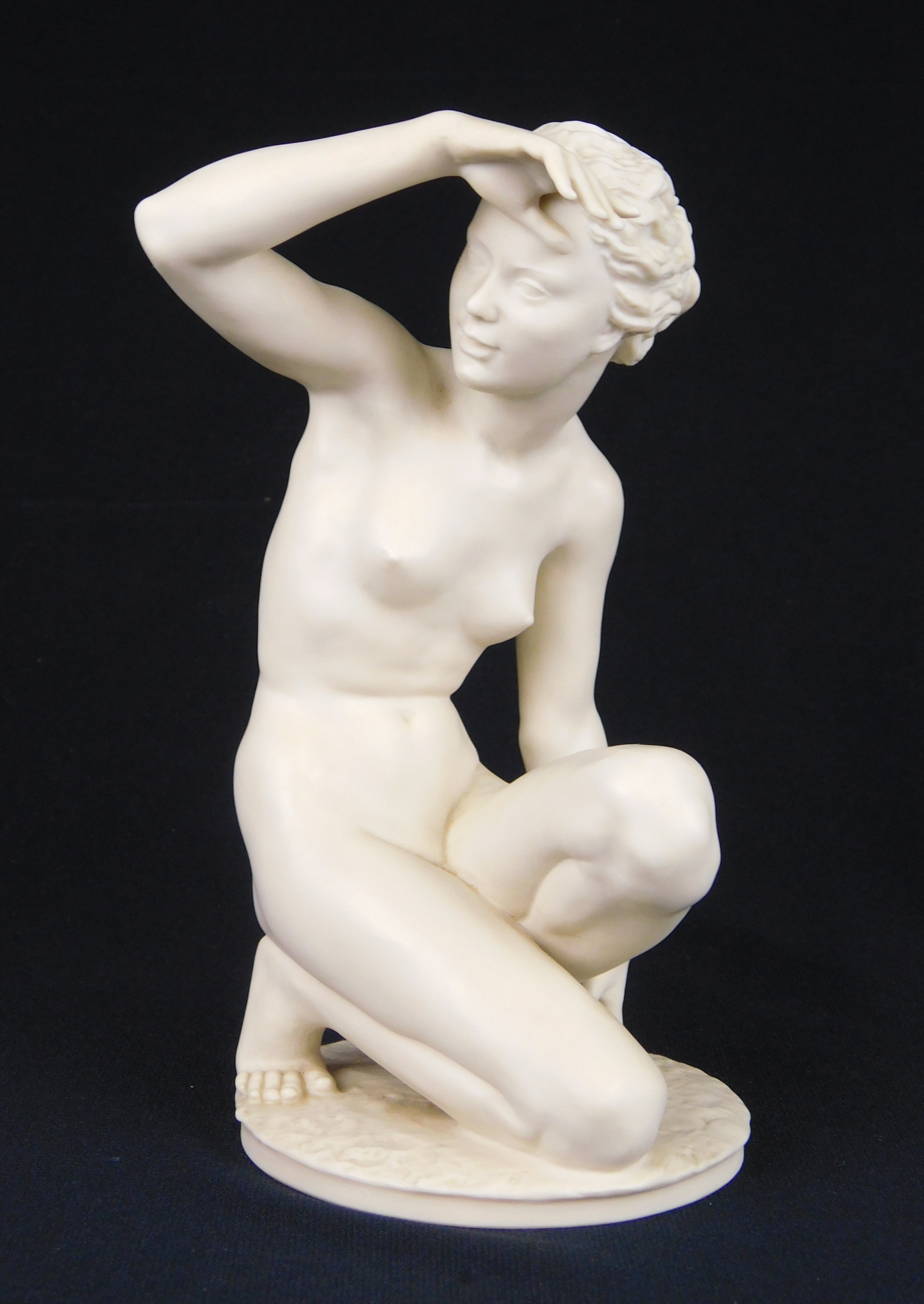 Appraisal: Hutschenreuther bisque porcelain figurine Kneeling Nude marked on bottom ''h