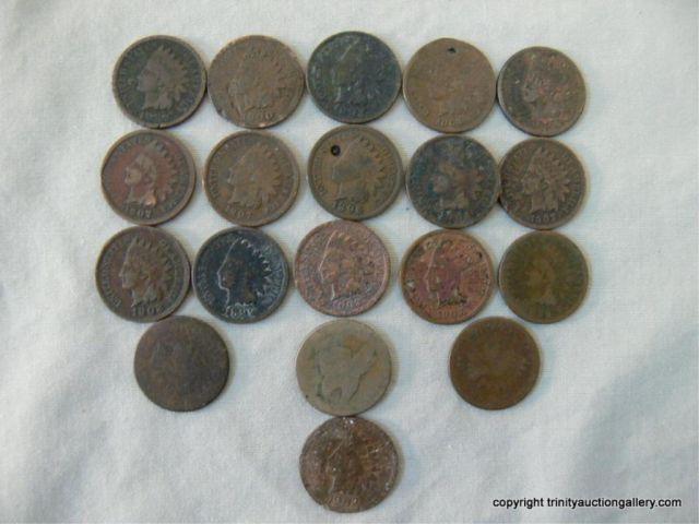 Appraisal: Indian Head Cent Penny Coins - includes a Civil War