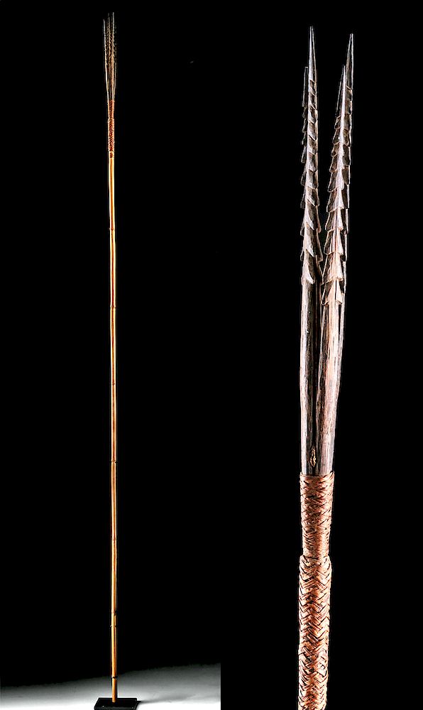 Appraisal: th C Solomon Islands Wooden Fishing Spear Oceania Solomon Islands