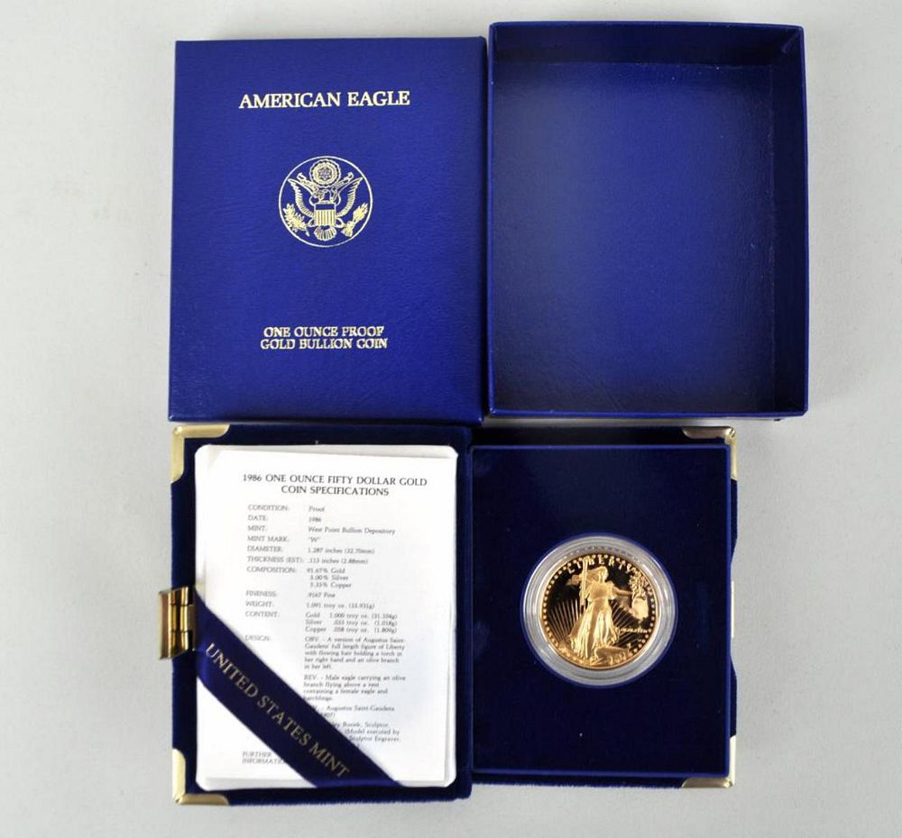 Appraisal: American Eagle W One Ounce Gold Proof Coin US fifty