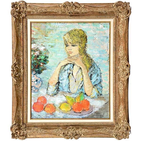 Appraisal: Bertholdo Taubert - Oil Painting Bertholdo Taubert - Jeune Fille