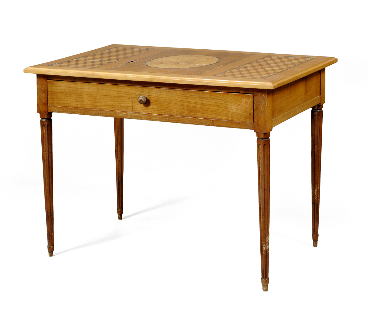 Appraisal: CONTINENTAL FRUITWOOD ROSEWOOD AND MARQUETRY GAMES TABLE The rectangular top