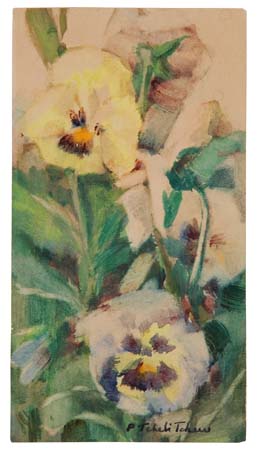 Appraisal: PAVEL TCHELITCHEW Pansies Watercolor on illustration board circa x mm