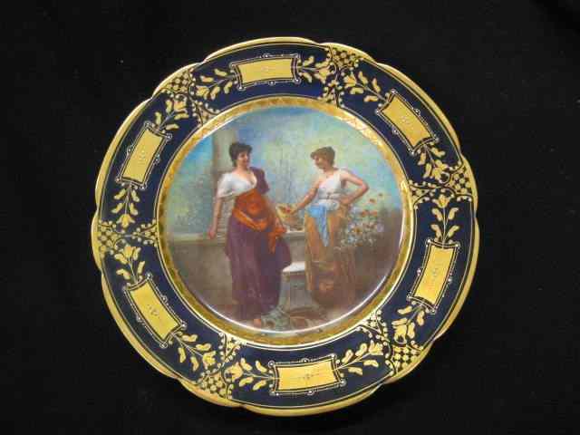 Appraisal: Royal Vienna Handpainted Porcelain CabinetPlate ''Der Frihling'' maidens on the