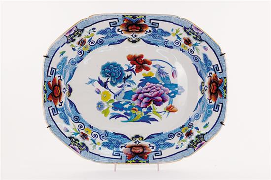 Appraisal: English earthenware transfer platter circa decorated with flowers and birds