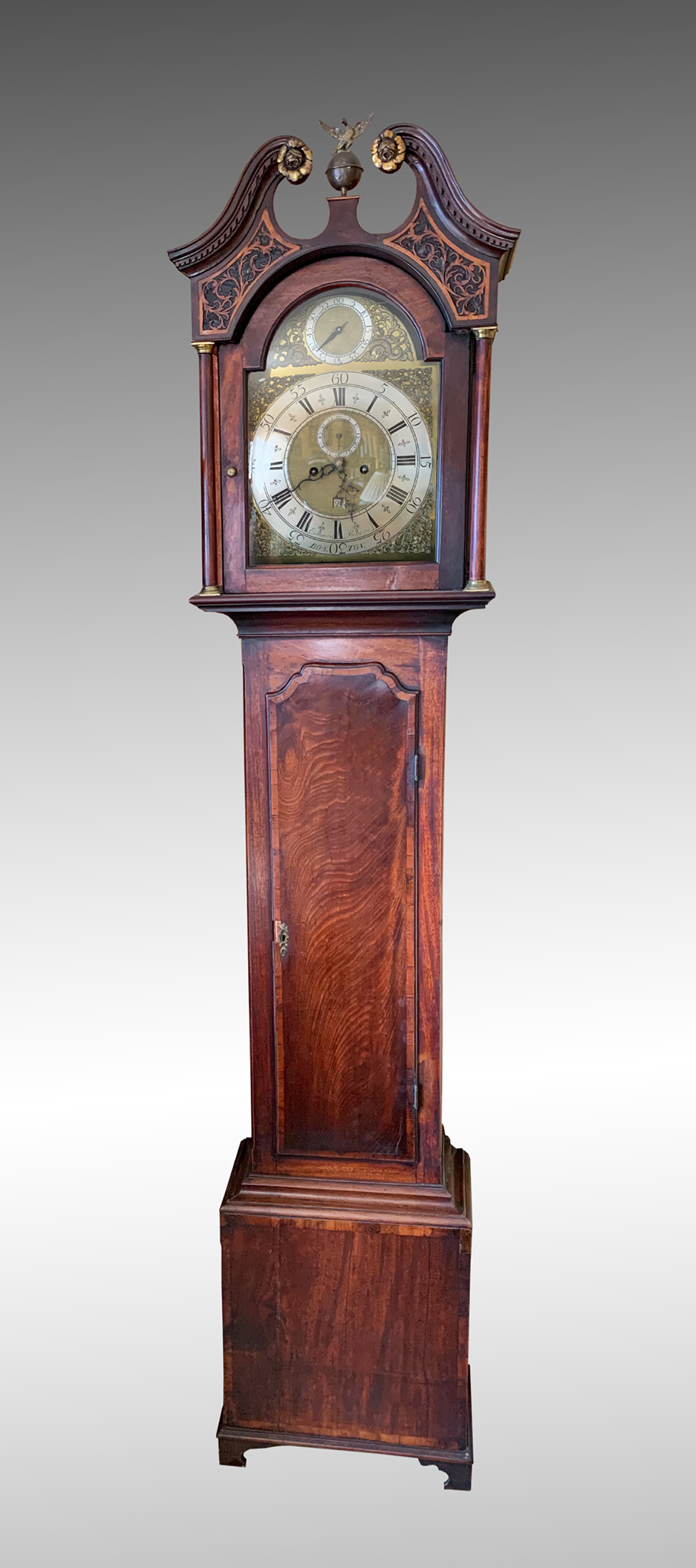 Appraisal: EDWARD STEVENS LONG CASE CLOCK Edward Stevens of Boston clock