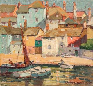 Appraisal: ARTHUR BEAUMONT AMERICAN - St Ives oil on canvas board