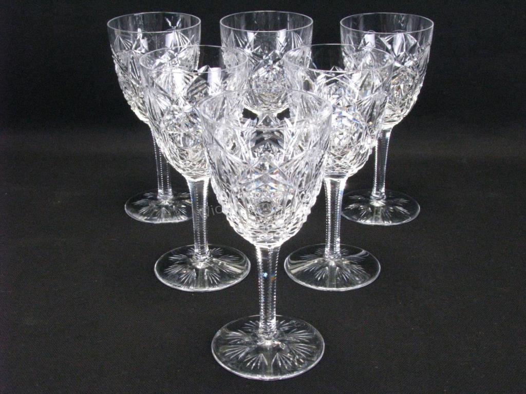 Appraisal: Set of Six Baccarat 'Lagny' Crystal Claret Glasses cut stem