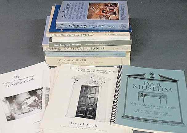 Appraisal: Group of books and periodicals on antiques including The Concord