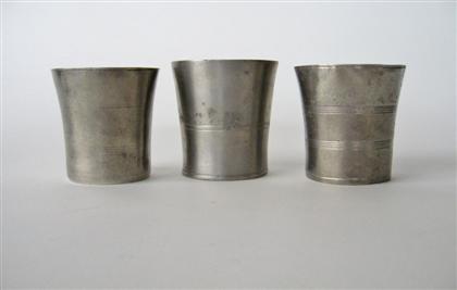 Appraisal: Three pewter beakers boardman hart hartford ct and ashbil griswold