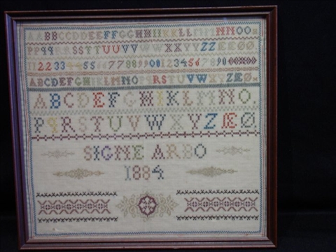 Appraisal: ALPHABET SAMPLER SIGNE ARBO