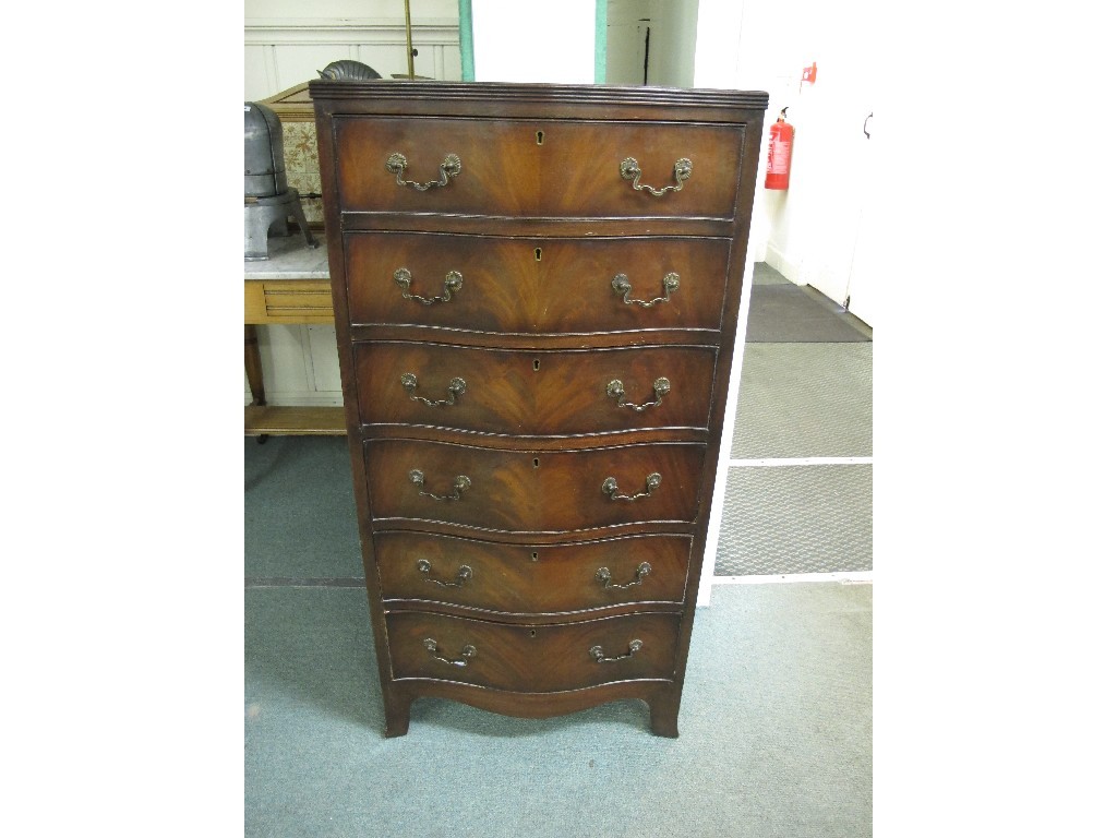 Appraisal: Walnut Serpentine chest of drawers