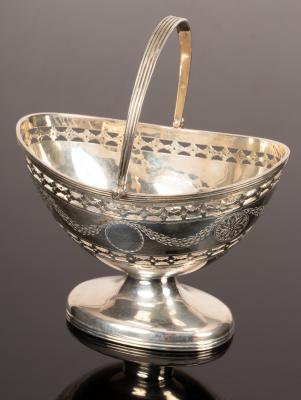 Appraisal: A pierced silver sugar basket Chester approximately g