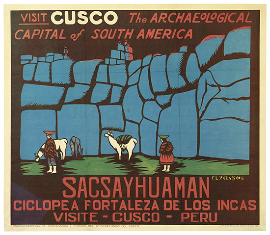 Appraisal: F L VELASCO DATES UNKNOWN VISIT CUSCO SACSAYHUAMAN x inches