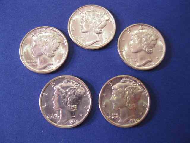 Appraisal: Mercury Head Dimes gem uncirculated -P -S -S -S -P