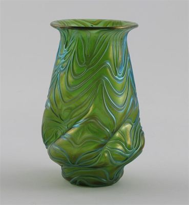 Appraisal: A Loetz glass vase twisted form with everted rim with