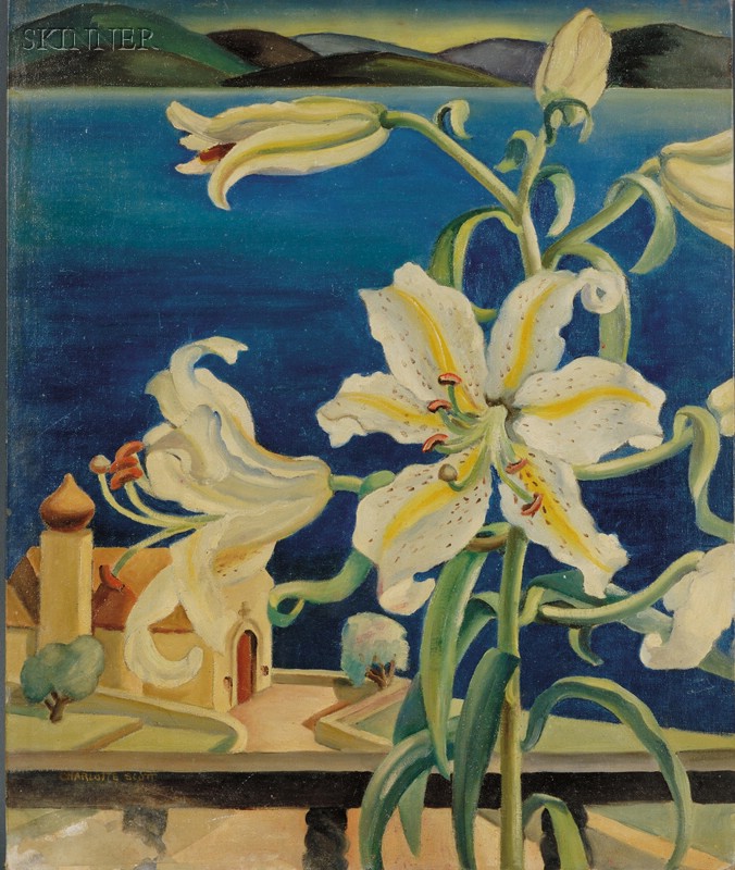 Appraisal: Charlotte Harrington Scott American b - Lilies Signed CHARLOTTE SCOTT