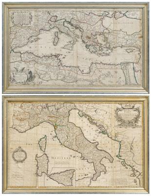 Appraisal: Two Overton maps Italy Mediterranean Henry Overton British working -