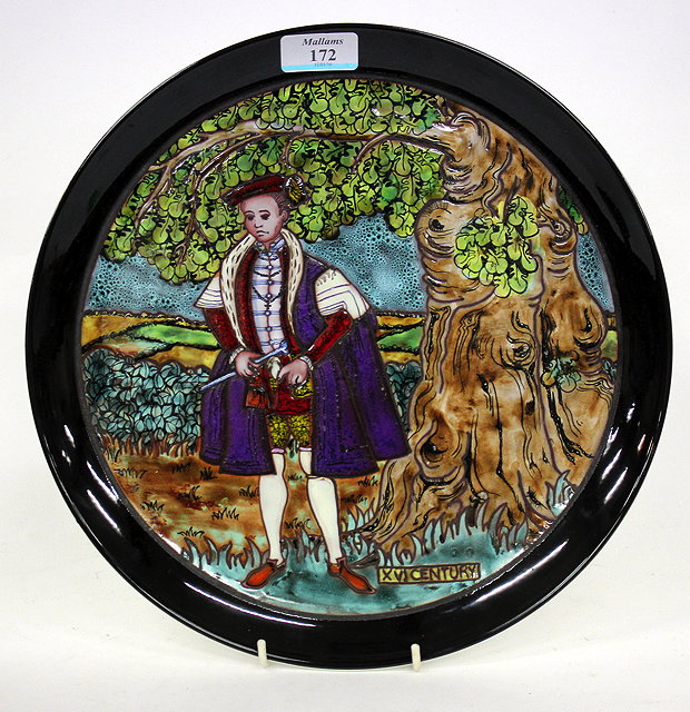 Appraisal: A POOLE POTTERY CHARGER depicting a th century scene of