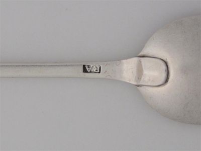 Appraisal: ROBERT ANDERSON A Hanoverian teaspoon scratched initials IMcK c oz