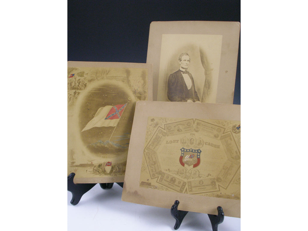 Appraisal: Three Confederate Memorial Albumen Prints ca s each mounted to