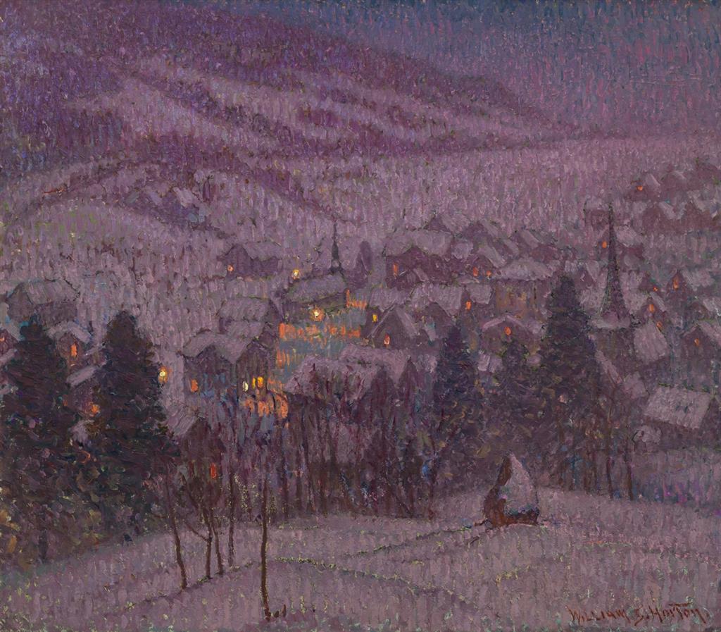 Appraisal: WILLIAM SAMUEL HORTON American - Gstaad Switzerland at Night oil