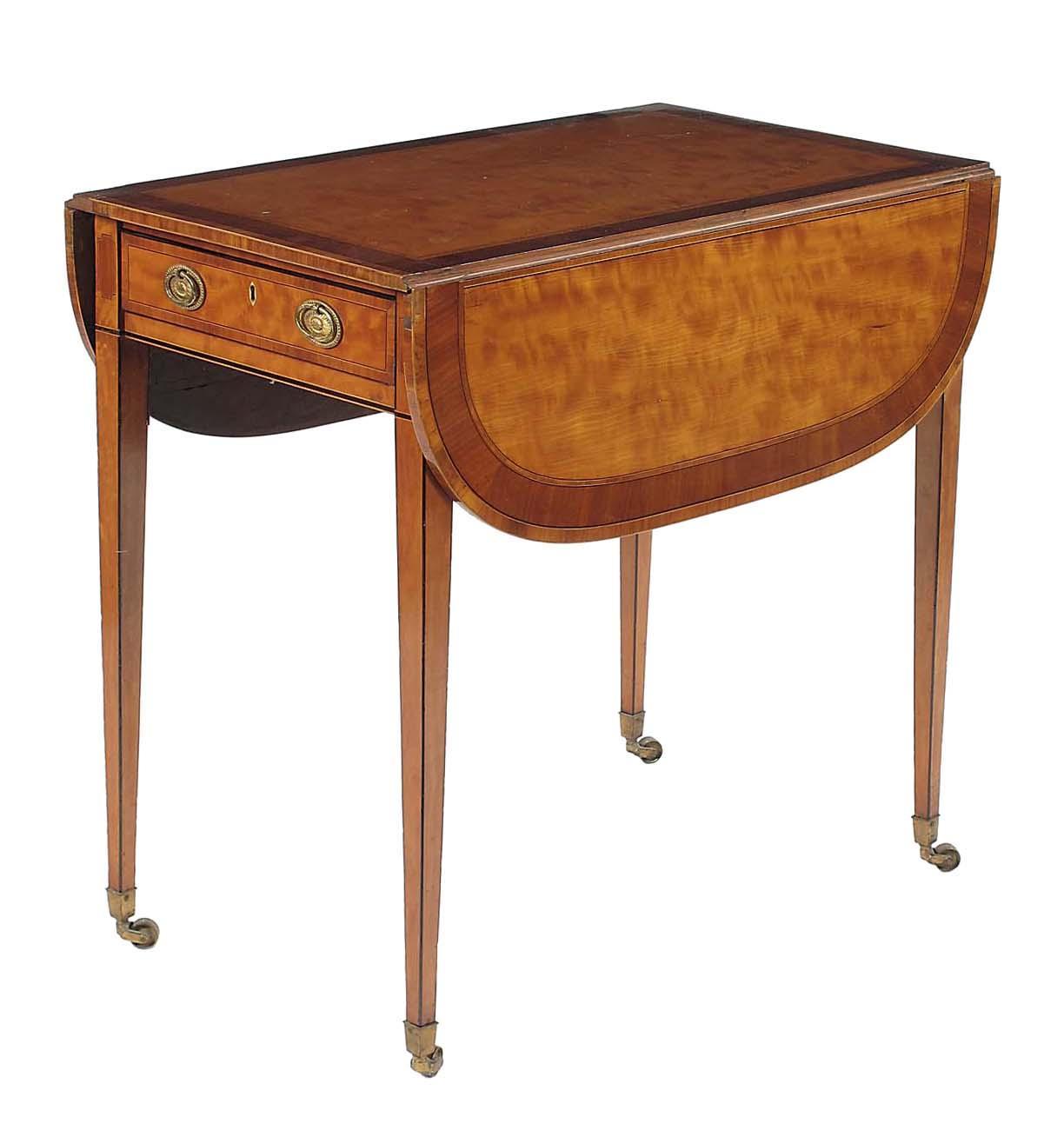 Appraisal: A th century satinwood Pembroke table