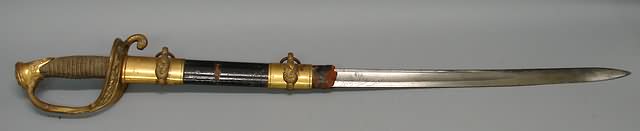 Appraisal: Naval officer's sword by Ames of Chicopee Massachusetts Sword blade