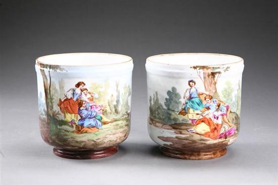 Appraisal: PAIR OF JARDINIERES European nd half- th century porcelain Hand