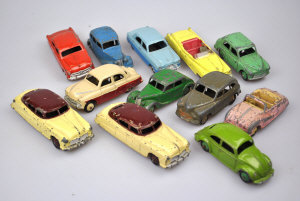 Appraisal: A collection of early unboxed and play-worn Dinky Meccano cars