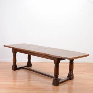 Appraisal: English oak refectory table th th c trestle base with