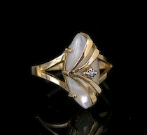 Appraisal: A Ladies' Gold and Diamond Ring k yellow gold ring