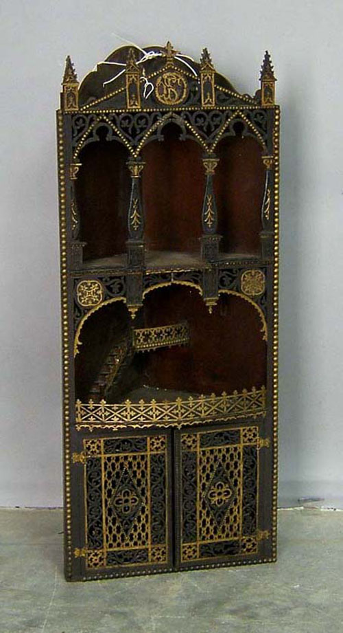 Appraisal: Fretwork corner cabinet