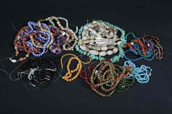 Appraisal: LARGE COLLECTION SEMI-PRECIOUS AND OTHER BEAD STRANDS Including turquoise amethyst