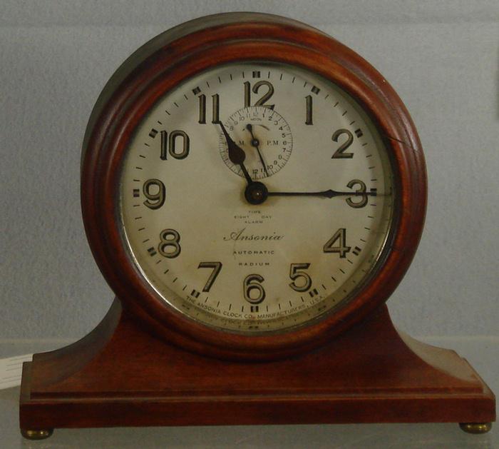 Appraisal: Ansonia Automatic Radium alarm clock runs strikes h Estimate -