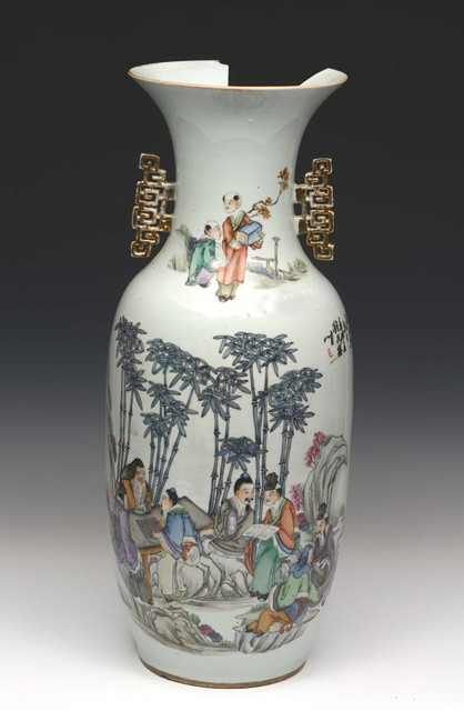 Appraisal: A CHINESE PORCELAIN VASE decorated figures in a garden in